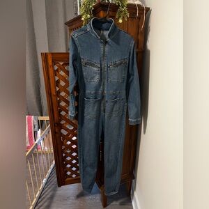 Free People Lennox Jumpsuit Coveralls Denim Rider Blue Size Medium
